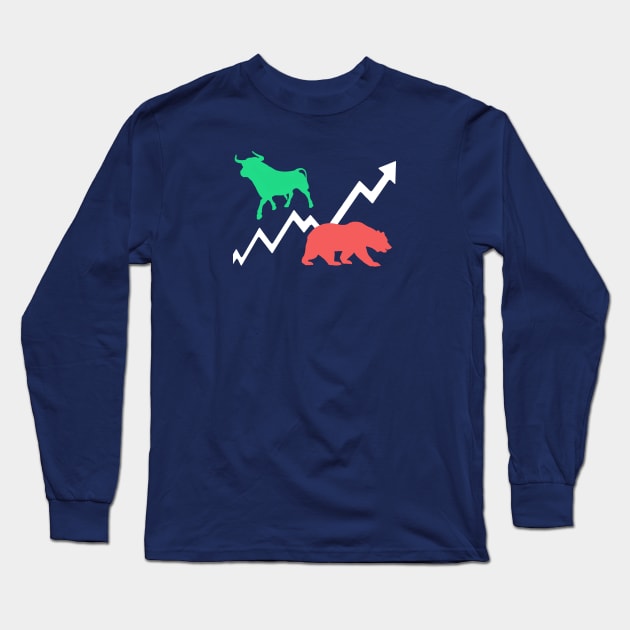 Bears vs Bulls Stock Market Day Trader Long Sleeve T-Shirt by Tesla